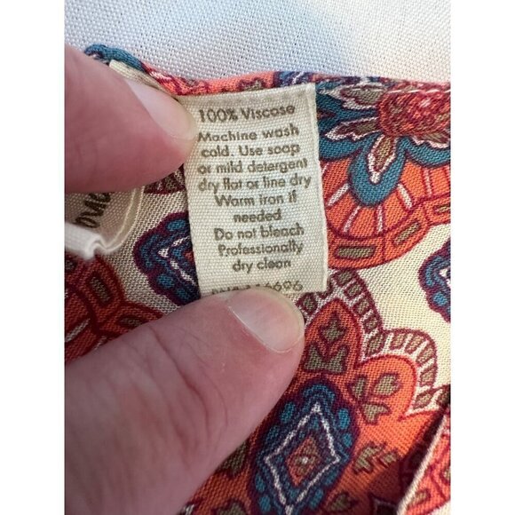 Japna Boho Floral Print Sleeveless Dress Size M Zipper Back Handmade Viscose - Picture 10 of 14